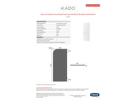 Specification Sheet - Kado Lux Frameless Curved Right Fluted Panel with Wall Clips 900mm Brushed Nickel