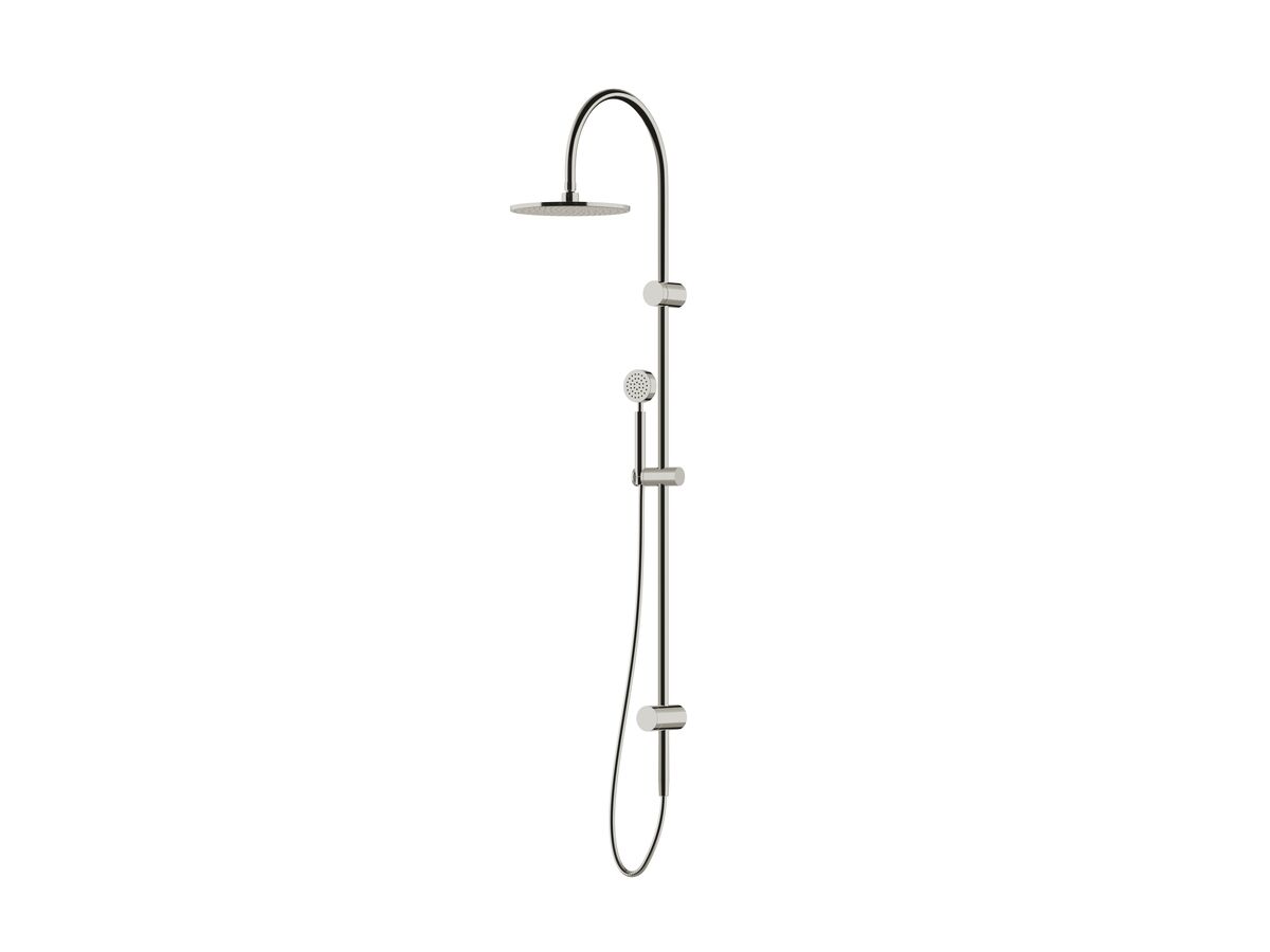 Sussex Pure Twin Rail Shower 250mm Curved with Top or Bottom Rail Water Inlet Chrome (3 Star)