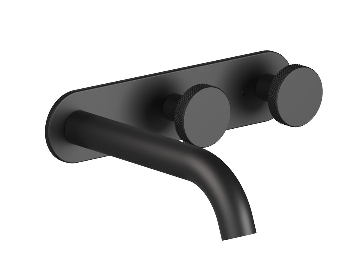 Hero - Faucet Strommen Vara Disc Wall Basin / Bath Hostess Tap System Right Hand 150mm Kit Matte Black (6 Star) Lead Free