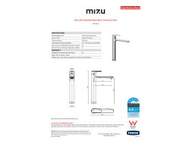 Specification Sheet - Mizu Silk Extended Basin Mixer Chrome (5 Star)