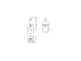Line Drawing - 250 DIMAX FL PN16 RS GATE VALVE B5