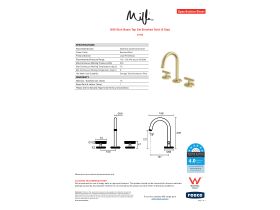 Specification Sheet - Milli Etch Basin Tap Set Brushed Gold (6 Star)