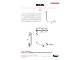Specification Sheet - Mizu Drift 450 x 450 x 90 Degree Ambulant Toilet Grab Rail Right Hand Brushed Stainless Steel