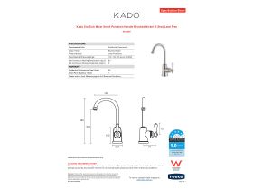Specification Sheet - Kado Era Sink Mixer Small Porcelain Handle Brushed Nickel (5 Star) Lead Free