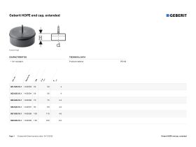 Specification Sheet - Geberit Weld on Cap with Tail
