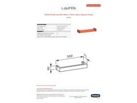 Specification Sheet - LAUFEN Kartell Towel Rail 300mm x 75mm x 40mm Tangerine Orange