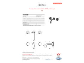Specification Sheet - Sussex Pure Elemental Bath Set 160mm PVD Brushed Gunmetal