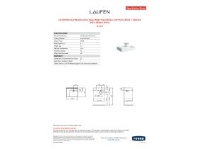 Specification Sheet - LAUFEN Kartell Wall/Counter Basin Right Hand Basin with Fixing Bolts 1 Taphole 600 x 460mm White