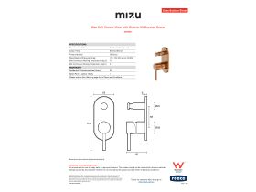 Specification Sheet - Mizu Drift Shower Mixer with Diverter Kit Brushed Bronze