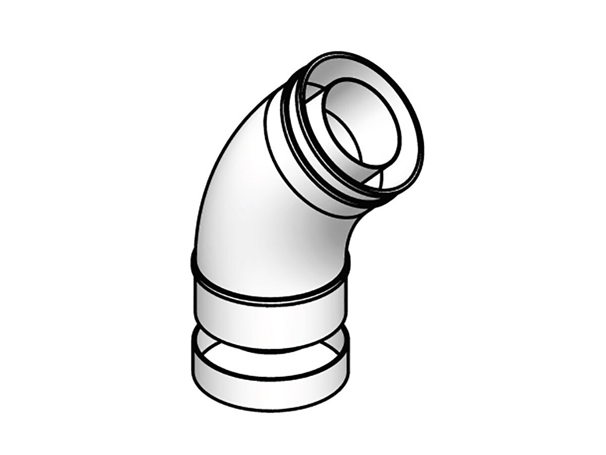 Thermann Commercial 28 Flue Elbow 45 Degree 80/125