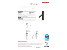 Specification Sheet - Sussex Pure Basin Mixer Tap with Linear Textured Handle PVD Matte Black (6 Star)
