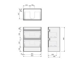 Technical Drawing - Posh Domaine Ensuite 600 Floor Mounted Ceramic Top
