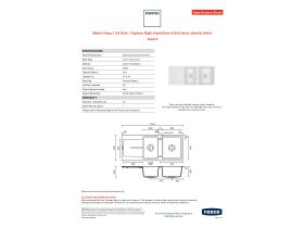 Specification Sheet - Memo Freya 1 3/4 Sink 1 Taphole Right Hand Bowl with Drainer Granite White