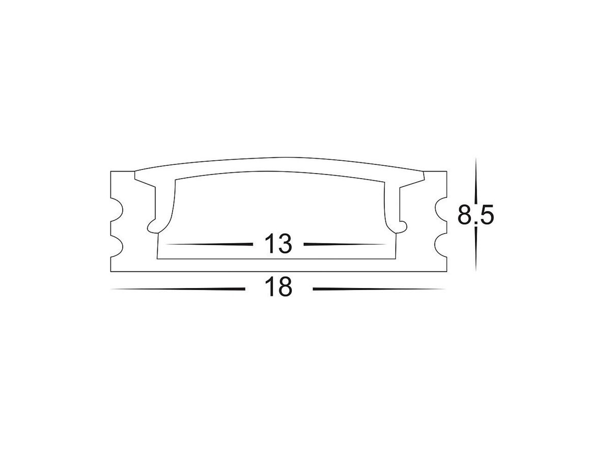 Havit Shallow Square Aluminium Profile 17mm x 9mm x 3m