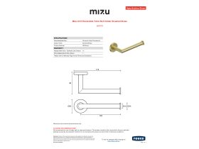 Specification Sheet - Mizu Drift Reversible Toilet Roll Holder Brushed Brass