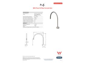 Specification Sheet - Milli Pure Hi-Rise Shower Curved Arm Only