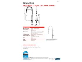 Technical Guide - Teknobili Acquerelli Pull Out Sink Mixer Chrome (5 Star)
