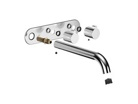 Hero - Faucet Strommen Vara Fin Wall Basin / Bath Hostess Tap System Right Hand 200mm Trimset Chrome (6 Star) Lead Free