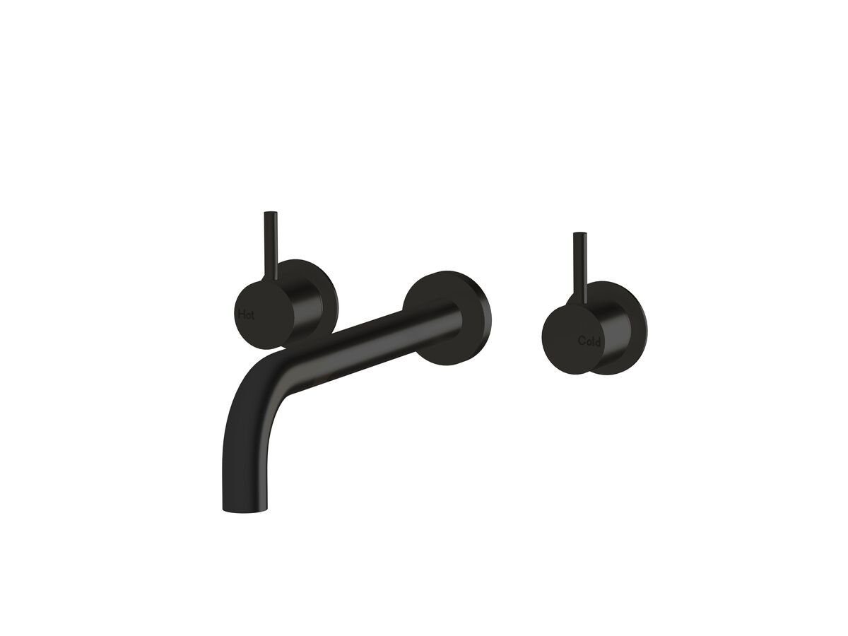 Sussex Scala 25 Wall Basin Set Curved 250mm LUX PVD Matte Opium Black (3 Star)