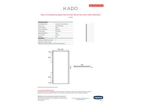 Specification Sheet - Kado Lux Frameless Rectangular Panel with Wall Channel Clear Glass 1000mm Matte Black