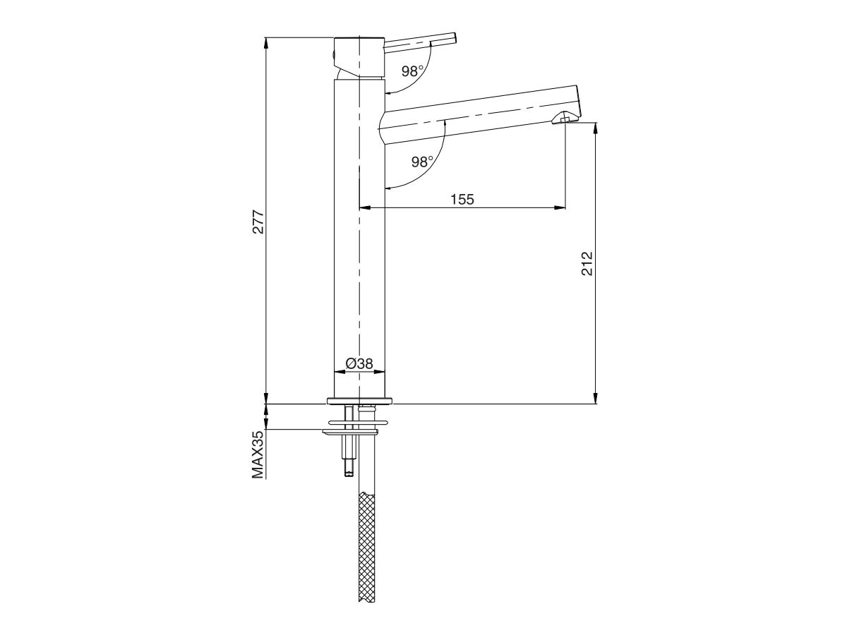 Mizu Drift MK2 Extended Basin Mixer Tap (5 Star)