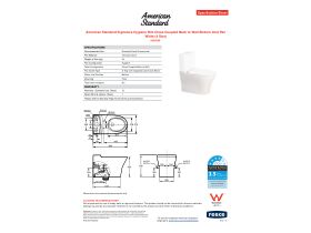 Specification Sheet - American Standard Signature Hygiene Rim Close Coupled Back to Wall Bottom Inlet Pan White (4 Star)