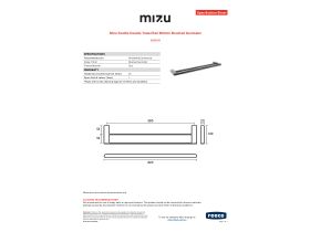 Specification Sheet - Mizu Soothe Double Towel Rail 600mm Brushed Gunmetal