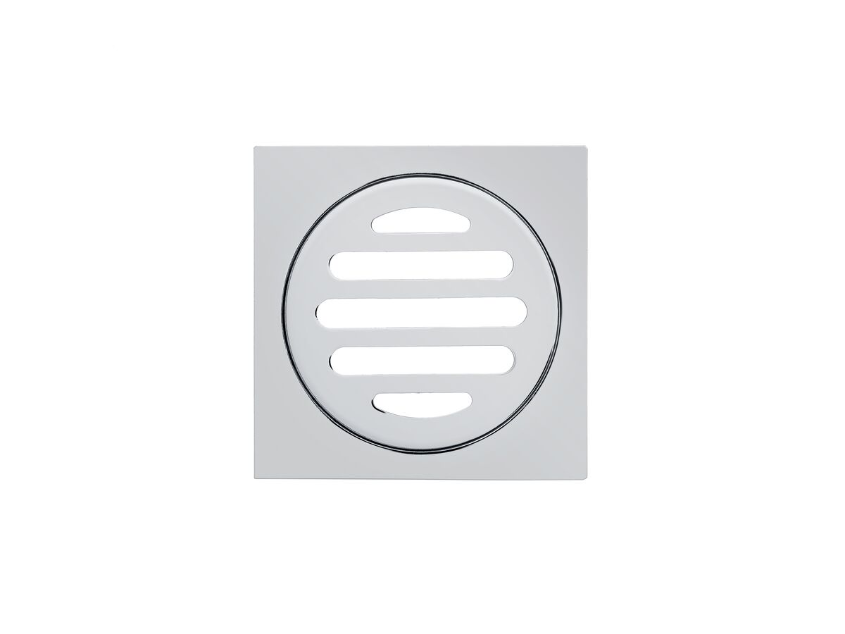 Mizu Drift Brass Trapscrew Grate Square 80mm Chrome