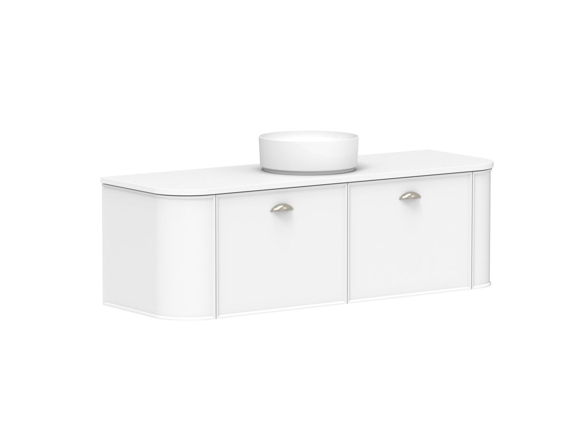 Supporting Image 2 - Kado Era Double Curve All Drawer 1500mm Wall Hung Vanity with Centre Basin 20mm Top Matte White