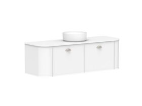 Supporting Image 2 - Kado Era Double Curve All Drawer 1500mm Wall Hung Vanity with Centre Basin 20mm Top Matte White