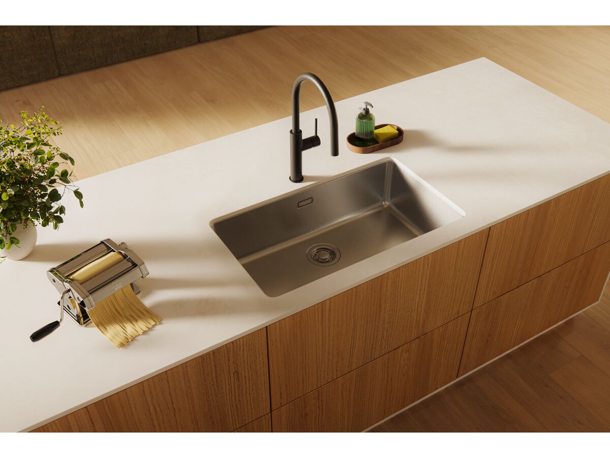 In Situ - Mizu Drift Pull Out Gooseneck Sink Mixer Curve 2 Function Matte Black (5 Star) Lead Free
