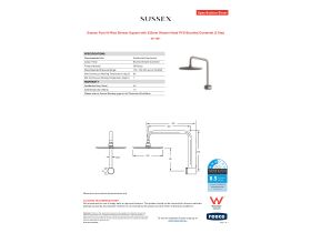 Specification Sheet - Sussex Pure Hi-Rise Shower Square with 250mm Shower Head PVD Brushed Gunmetal (3 Star)