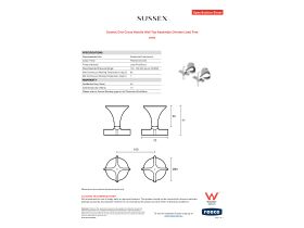 Specification Sheet - Sussex Oria Cross Handle Wall Top Assembly Chrome Lead Free