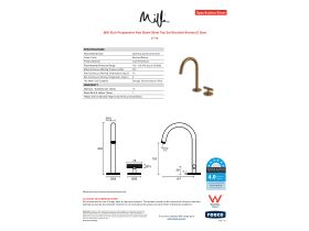 Specification Sheet - Milli Etch Progressive Hob Basin Mixer Tap Set Brushed Bronze (6 Star)