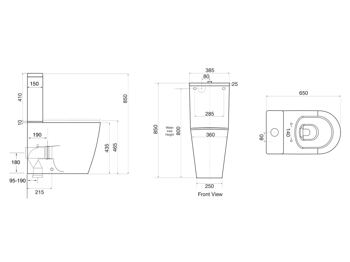 Wolfen Ambulant Close Coupled Back to Wall Toilet Suite Single Flap