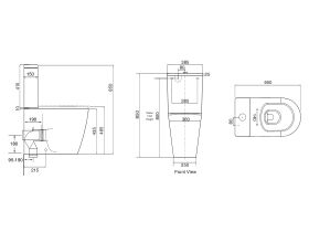 Wolfen Ambulant Close Coupled Back to Wall Toilet Suite Single Flap