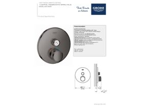 Technical Guide - GROHE SmartControl Concealed Thermostatic 1 Button Trimset Round Hard Graphite