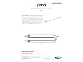 Specification Sheet - Posh Solus MK2 Single Towel Rail Brushed Nickel