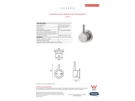 Specification Sheet - Sussex Scala Shower / Bath Mixer Tap 316 Stainless Steel