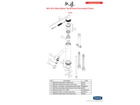 Component Listing - Milli Etch Basin Mixer Tap Brushed Gunmetal (6 Star)
