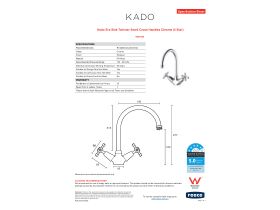 Specification Sheet - Kado Era Sink Twinner Small Cross Handles Chrome (5 Star)