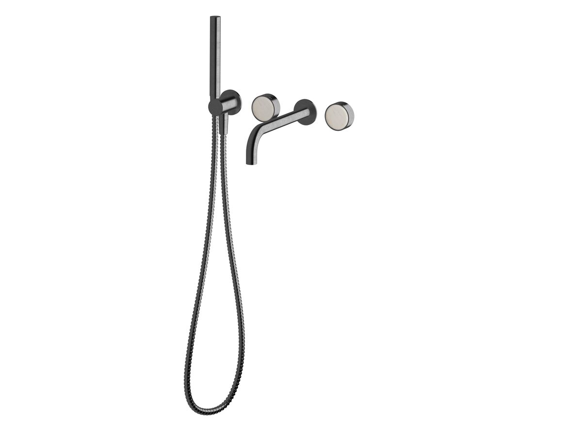Supporting Image - Sussex Pure Elemental Progressive Bath Mixer System with Handshower 250mm PVD Brushed Gunmetal with Aurora Insert
