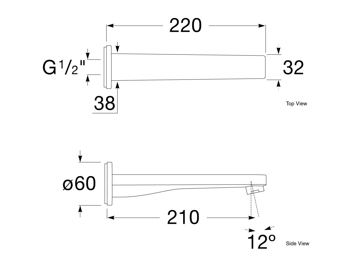 Roca Escuadra Bath Outlet 220mm Chrome