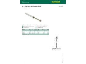 Specification Sheet - Walraven Hammer In Shoulder Stud M6 x 40mm
