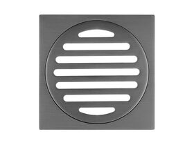 Mizu Drift Brass Trapscrew Grate Square 100mm Brushed Gunmetal
