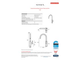 Specification Sheet - Sussex Oria Sink Mixer Chrome (5 Star) Lead Free