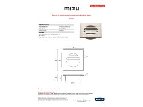 Specification Sheet - Mizu Drift Drop In Grate Square 50mm Brushed Nickel