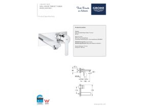 Technical Guide - GROHE Lineare New Wall Basin Mixer 149 Trimset Chrome (5 Star)