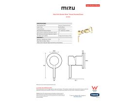 Specification Sheet - Mizu Drift Shower Mixer Trimset Brushed Brass