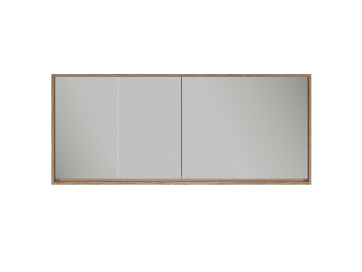 Supporting Image - Kado Aspect 1800mm Mirror Cabinet Four Doors with Surround View - Boston Oak